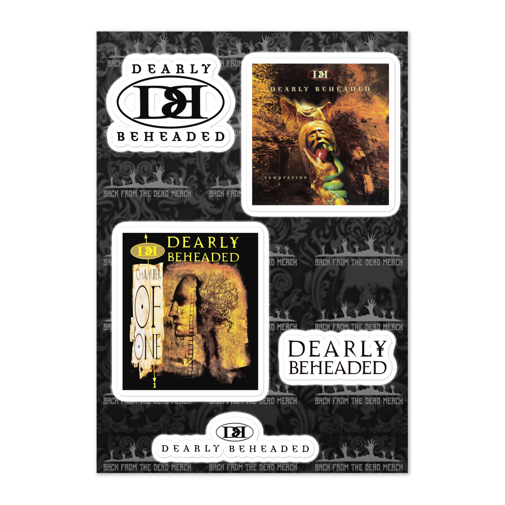 DEARLY BEHEADED Sticker Sheet – Back From the Dead Merch