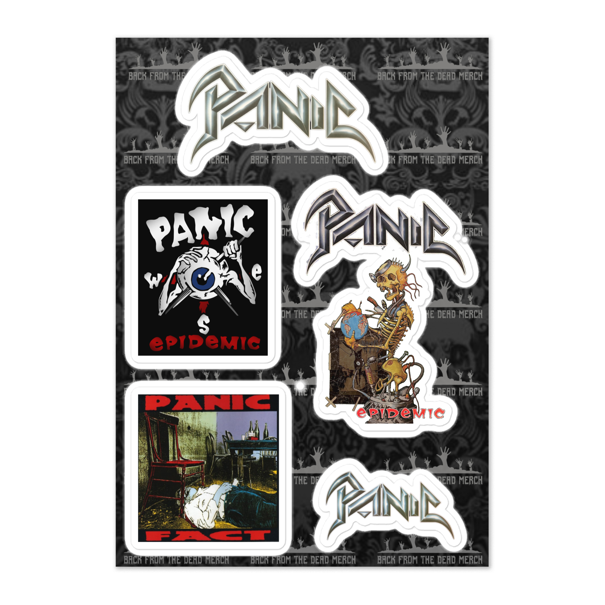 PANIC Sticker Sheet – Back From the Dead Merch